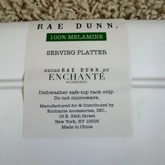 Rae Dunn Lucky St Patricks Day Melamine Serving Platter White Green Clover 19in - Picture 6 of 6